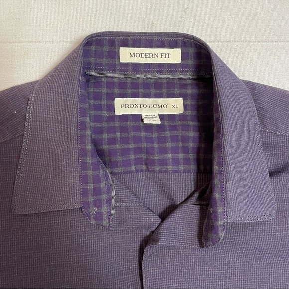 Pronto Uomo Modern Fit Long Sleeve Cotton Shirt Size XL - Picture 4 of 7